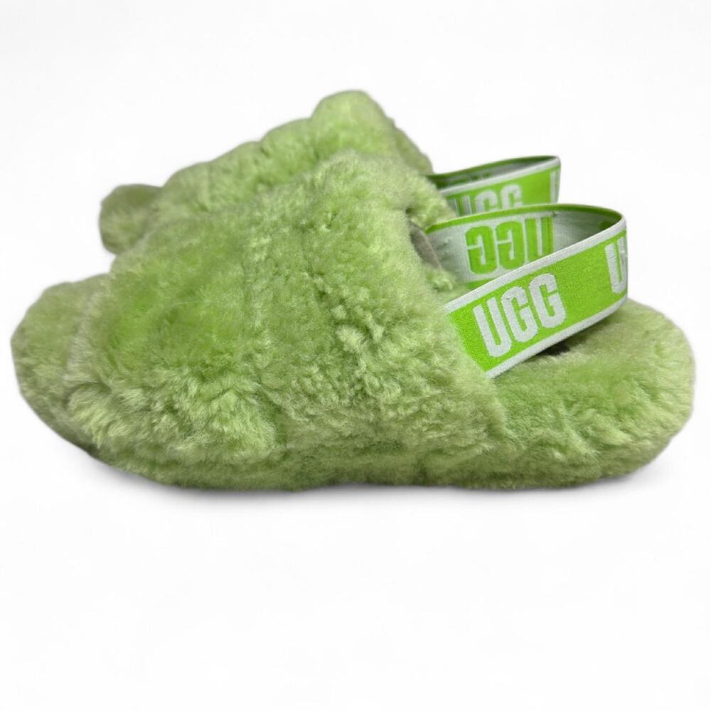 Green ugg fluff yeah slippers